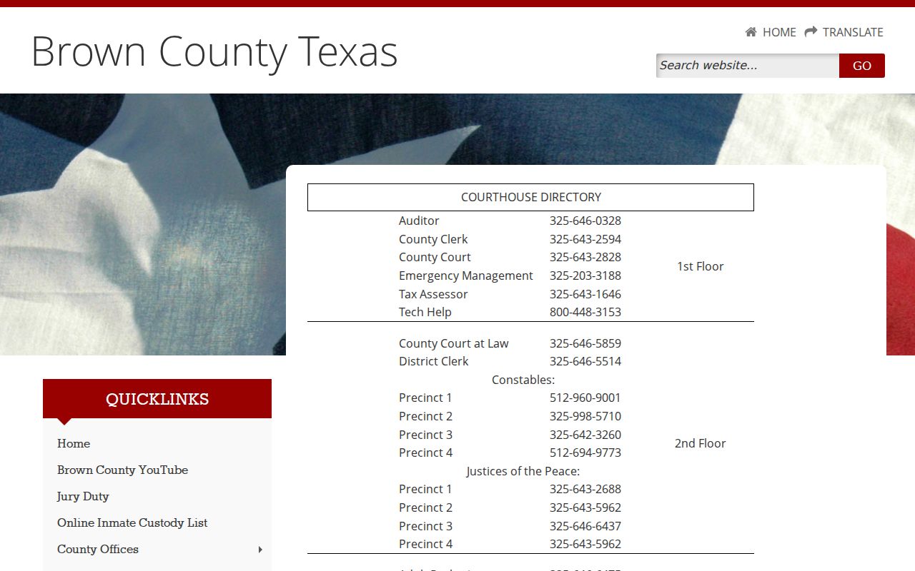 Brown County criminal history agency directory