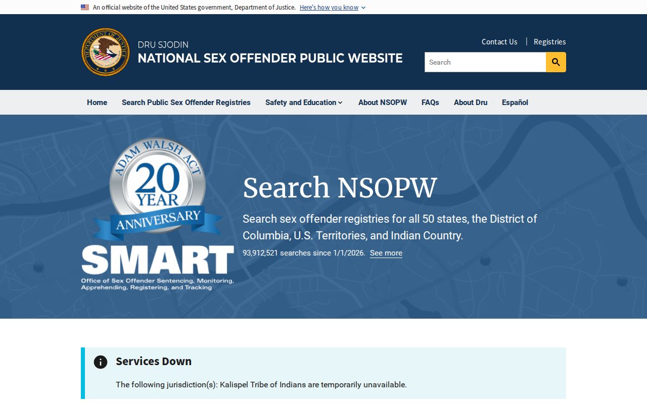 National registry search supporting a Brown County sex offender lookup